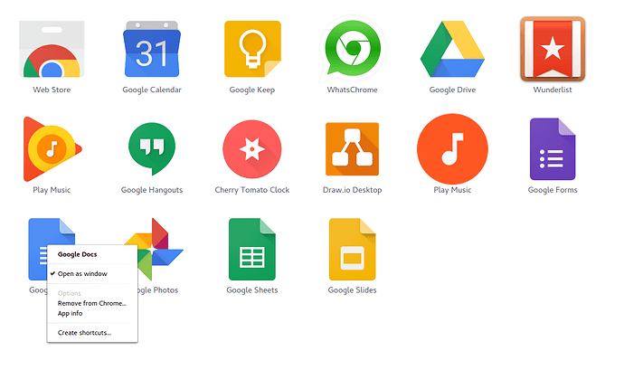 open my chrome apps