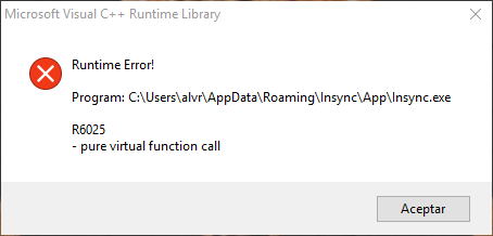 runtime error when trying to update foxit reader